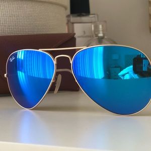 Ray Ban Unisex Blue Shield Aviator Glasses